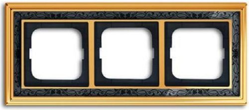 Рамка универсальная ABB Династия 3-м. полированная латунь/черная роспись фото Рамка универсальная ABB Династия 3-м. полированная латунь/черная роспись картинка